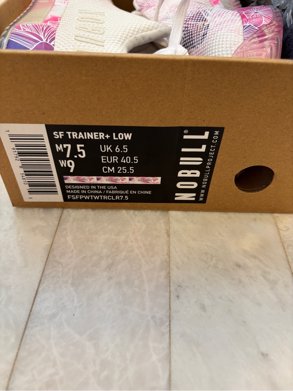 NOBULL White and Pink Floral Low-Top Trainer NEW IN BOX - Picture 2 of 10